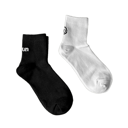 Run Series Socks 2 Pairs Total（Black&White）One Size